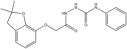 2-{2-[(2,2-dimethyl-2,3-dihydro-1-benzofuran-7-yl)oxy]acetyl}-N-phenyl-1-hydrazinecarboxamide Struktur