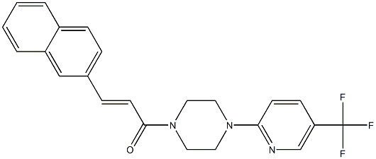 (E)-3-(2-naphthyl)-1-{4-[5-(trifluoromethyl)-2-pyridinyl]piperazino}-2-propen-1-one Struktur