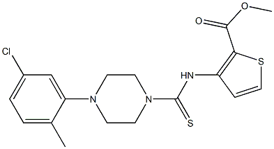 methyl 3-({[4-(5-chloro-2-methylphenyl)piperazino]carbothioyl}amino)-2-thiophenecarboxylate Struktur