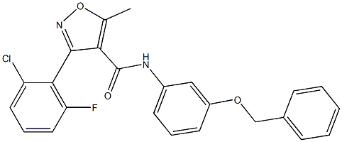 N-[3-(benzyloxy)phenyl]-3-(2-chloro-6-fluorophenyl)-5-methyl-4-isoxazolecarboxamide Struktur