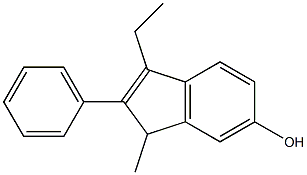 1-Methyl-2-phenyl-3-ethyl-1H-indene-6-ol Struktur