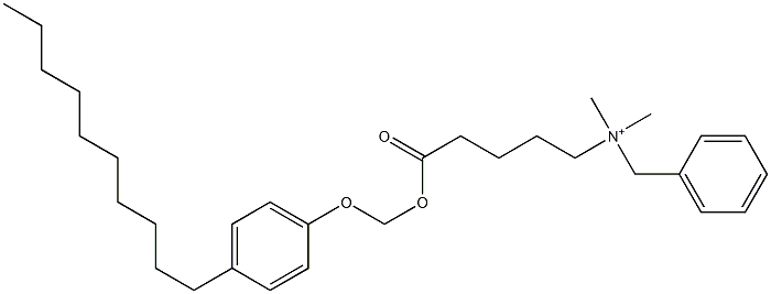 N,N-Dimethyl-N-benzyl-N-[4-[[(4-decylphenyloxy)methyl]oxycarbonyl]butyl]aminium Struktur