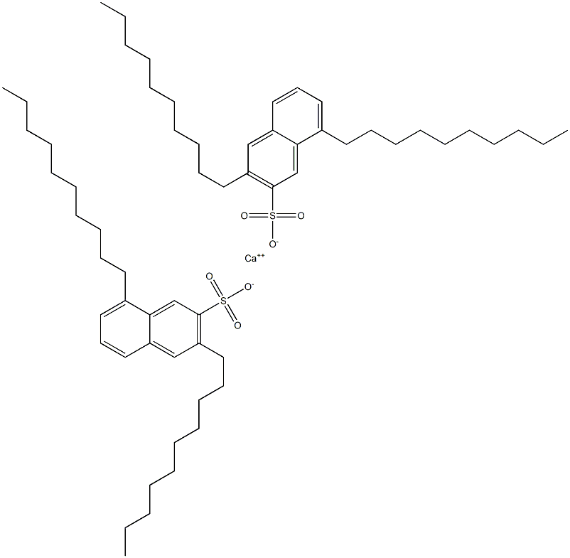 Bis(3,8-didecyl-2-naphthalenesulfonic acid)calcium salt Struktur