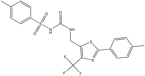 1-[2-(4-Methylphenyl)-4-(trifluoromethyl)thiazol-5-ylmethyl]-3-(4-methylphenylsulfonyl)urea Struktur