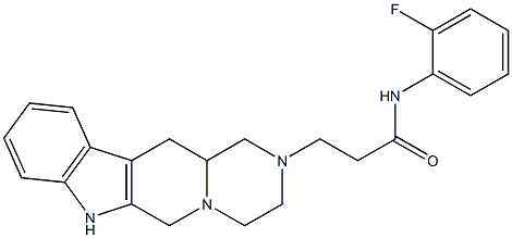 3,4,6,7,12,12a-Hexahydro-N-(2-fluorophenyl)pyrazino[1',2':1,6]pyrido[3,4-b]indole-2(1H)-propanamide Struktur