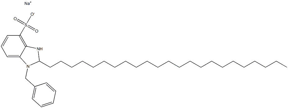 1-Benzyl-2,3-dihydro-2-tricosyl-1H-benzimidazole-4-sulfonic acid sodium salt Struktur