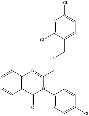 2-[(2,4-Dichlorobenzylamino)methyl]-3-(4-chlorophenyl)-4(3H)-quinazolinone Struktur