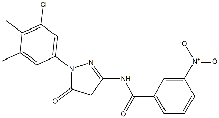 1-(5-Chloro-3,4-dimethylphenyl)-3-(3-nitrobenzoylamino)-5(4H)-pyrazolone Struktur