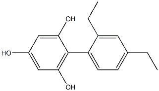 2-(2,4-Diethylphenyl)benzene-1,3,5-triol Struktur