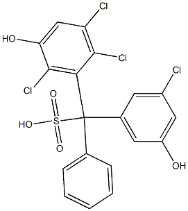 (3-Chloro-5-hydroxyphenyl)(2,3,6-trichloro-5-hydroxyphenyl)phenylmethanesulfonic acid Struktur