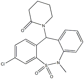 3-Chloro-6,11-dihydro-6-methyl-11-(2-oxopiperidino)dibenzo[c,f][1,2]thiazepine 5,5-dioxide Struktur