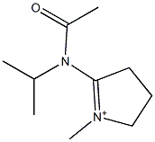 2-[Acetyl(isopropyl)amino]-1-methyl-1-pyrroline-1-ium Struktur