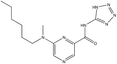 N-(1H-Tetrazol-5-yl)-6-[hexyl(methyl)amino]pyrazine-2-carboxamide Struktur