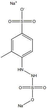 3-Methyl-4-[2-(sodiosulfo)hydrazino]benzenesulfonic acid sodium salt Struktur