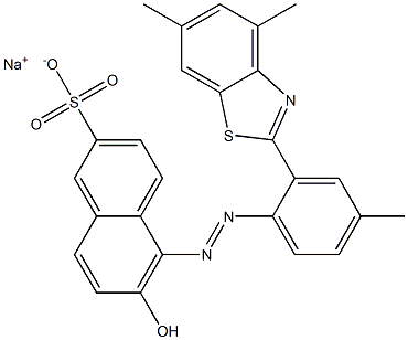 5-[[2-(4,6-Dimethyl-2-benzothiazolyl)-4-methylphenyl]azo]-6-hydroxynaphthalene-2-sulfonic acid sodium salt Struktur