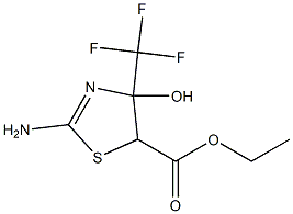 2-Amino-4-(trifluoromethyl)-4-hydroxy-2-thiazoline-5-carboxylic acid ethyl ester Struktur