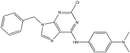 9-Benzyl-2-chloro-6-(4-dimethylaminophenylamino)-9H-purine Struktur