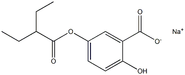 2-Hydroxy-5-(2-ethylbutyryloxy)benzoic acid sodium salt Struktur