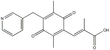 3-[2,5-Dimethyl-3,6-dioxo-4-(3-pyridinylmethyl)-1,4-cyclohexadienyl]-2-methylacrylic acid Struktur