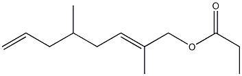 Propionic acid 2,5-dimethyl-2,7-octadienyl ester Struktur