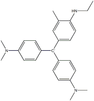 Bis[4-(dimethylamino)phenyl][4-(ethylamino)-3-methylphenyl]methylium Struktur