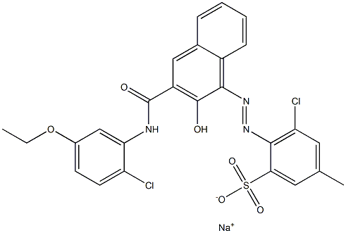 3-Chloro-5-methyl-2-[[3-[[(2-chloro-5-ethoxyphenyl)amino]carbonyl]-2-hydroxy-1-naphtyl]azo]benzenesulfonic acid sodium salt Struktur