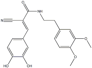 2-Cyano-3-(3,4-dihydroxyphenyl)-N-[2-(3,4-dimethoxyphenyl)ethyl]acrylamide Struktur