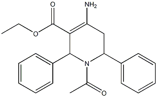 2,6-Diphenyl-1-acetyl-4-[amino]-1,2,5,6-tetrahydropyridine-3-carboxylic acid ethyl ester Struktur