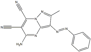 2-Methyl-3-(phenylazo)-5-aminopyrazolo[1,5-a]pyrimidine-6,7-dicarbonitrile Struktur