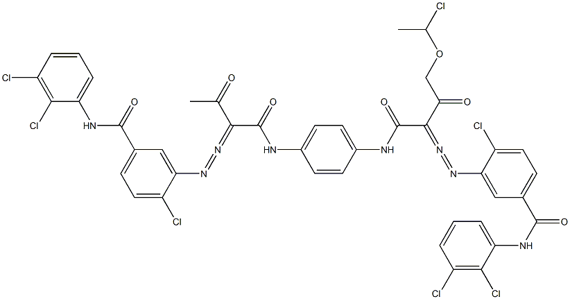 3,3'-[2-[(1-Chloroethyl)oxy]-1,4-phenylenebis[iminocarbonyl(acetylmethylene)azo]]bis[N-(2,3-dichlorophenyl)-4-chlorobenzamide] Struktur