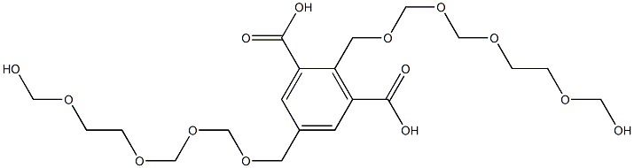 2,5-Bis(10-hydroxy-2,4,6,9-tetraoxadecan-1-yl)isophthalic acid Struktur