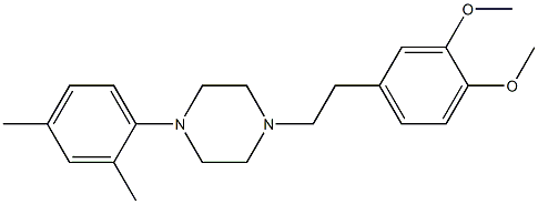 1-(3,4-Dimethoxyphenethyl)-4-(2,4-xylyl)piperazine Struktur