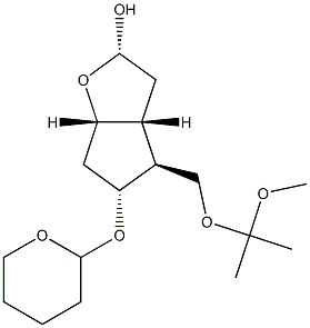 (1S,3S,5R,6S,7R)-6-[(1-Methoxy-1-methylethoxy)methyl]-7-(tetrahydro-2H-pyran-2-yloxy)-2-oxabicyclo[3.3.0]octan-3-ol Struktur