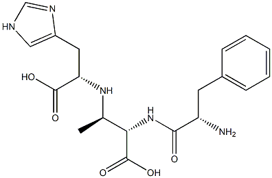 (2S,3R)-2-[(L-Phenylalanyl)amino]-3-[[(1S)-2-(1H-imidazol-4-yl)-1-carboxyethyl]amino]butyric acid Struktur