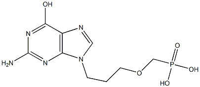 [3-(2-Amino-6-hydroxy-9H-purin-9-yl)propoxy]methylphosphonic acid Struktur