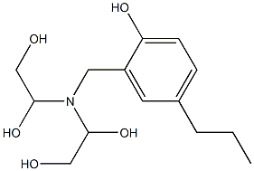 2-[Bis(1,2-dihydroxyethyl)aminomethyl]-4-propylphenol Struktur