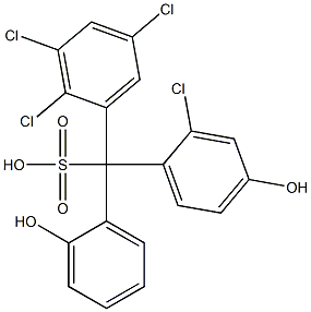 (2-Chloro-4-hydroxyphenyl)(2,3,5-trichlorophenyl)(2-hydroxyphenyl)methanesulfonic acid Struktur