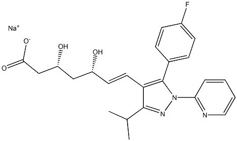 (3R,5S,6E)-3,5-Dihydroxy-7-[5-(4-fluorophenyl)-3-isopropyl-1-(2-pyridinyl)-1H-pyrazol-4-yl]-6-heptenoic acid sodium salt Struktur