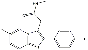 N-Methyl-2-(4-chlorophenyl)-6-methylimidazo[1,2-a]pyridine-3-acetamide Struktur