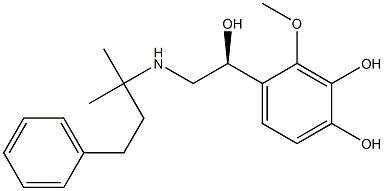 (S)-N-(1,1-Dimethyl-3-phenylpropyl)-2-hydroxy-2-(3,4-dihydroxy-2-methoxyphenyl)ethanamine Struktur