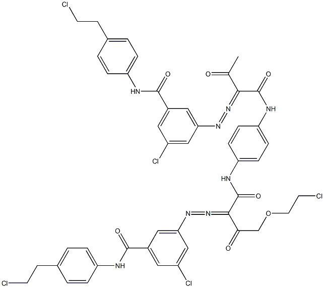 3,3'-[2-[(2-Chloroethyl)oxy]-1,4-phenylenebis[iminocarbonyl(acetylmethylene)azo]]bis[N-[4-(2-chloroethyl)phenyl]-5-chlorobenzamide] Struktur