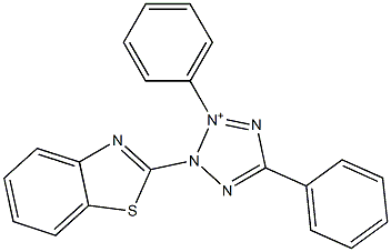 2-(Benzothiazol-2-yl)-3,5-diphenyl-2H-tetrazol-3-ium Struktur