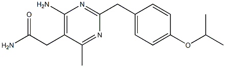 6-Amino-2-(p-isopropoxybenzyl)-4-methyl-5-pyrimidineacetamide Struktur