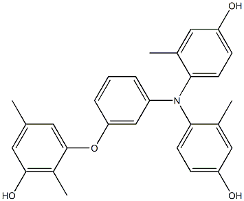 N,N-Bis(4-hydroxy-2-methylphenyl)-3-(3-hydroxy-2,5-dimethylphenoxy)benzenamine Struktur