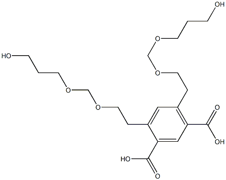 4,6-Bis(8-hydroxy-3,5-dioxaoctan-1-yl)isophthalic acid Struktur