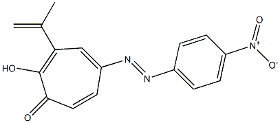 5-(4-Nitrophenylazo)-2-hydroxy-3-(1-methylethenyl)-2,4,6-cycloheptatrien-1-one Struktur