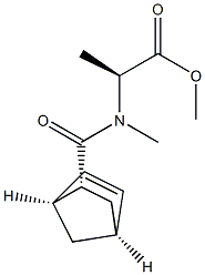 N-[[(1S,2R,4S)-Bicyclo[2.2.1]hept-5-en-2-yl]carbonyl]-N-methyl-L-alanine methyl ester Struktur