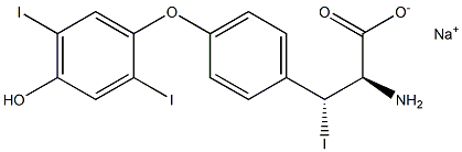 (2R,3R)-2-Amino-3-[4-(4-hydroxy-2,5-diiodophenoxy)phenyl]-3-iodopropanoic acid sodium salt Struktur