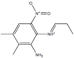 N-(2-Amino-3,4-dimethyl-6-nitrophenyl)-1-propaniminium Struktur