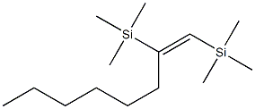 1,2-Bis[trimethylsilyl]-1-octene Struktur